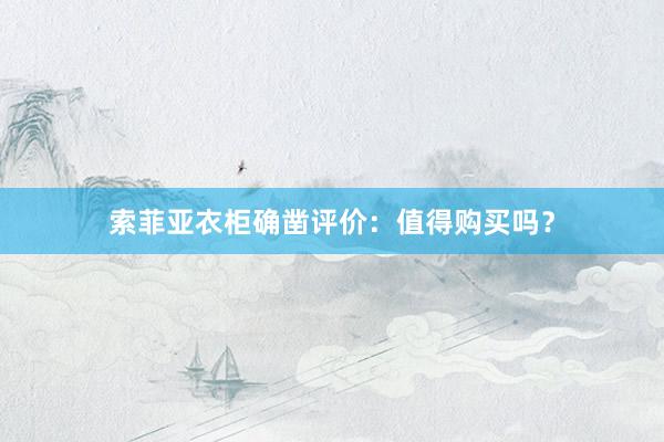 索菲亚衣柜确凿评价：值得购买吗？